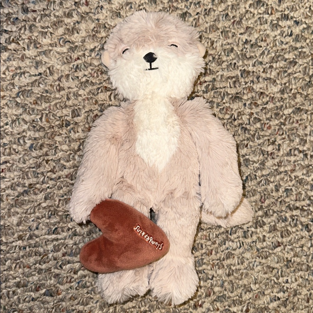 SLUMBERKINS PEBBLE OTTER PLUSH WITH HEART KIN PLUSHY ANIMAL SUPER SOFT SILKY TOY